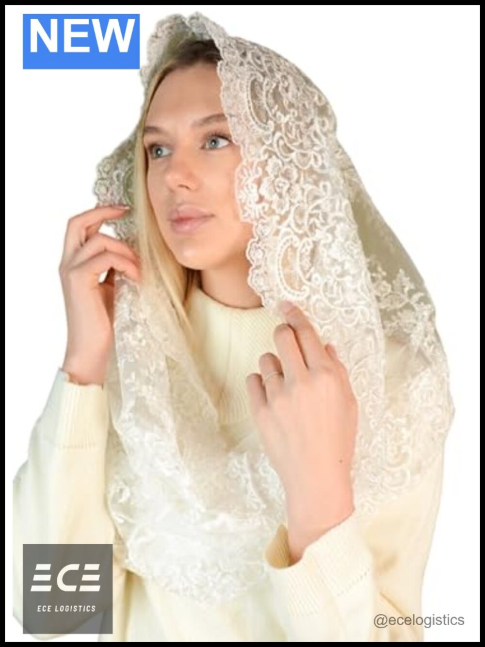 Catholic Mantilla Mass Infinity Veil - Handcrafted Lace Veil for Women | Chapel